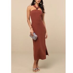 slim fit dress slacks Kokomo Floral Farah Back Cut Out Midi Dress IVORY-MUL / XL by Sugarlips main image 1